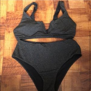 Black sparkle bathing suit